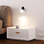 Lampada da parete LED rotonda in alluminio pieghevole e rotante minimalista moderna per soggiorno e camera da letto