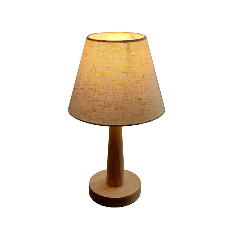 Lampada da Tavolo Moderna Minimalista in Legno Cotone Lino Carta Petalo PVC con 1 Luce per Soggiorno