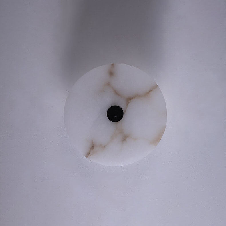 Lampada da parete LED in marmo rotondo di lusso contemporaneo in ferro per soggiorno e camera da letto