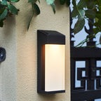 Lampada da Parete LED Solare Quadrata in Vetro Opalino Impermeabile per Esterni
