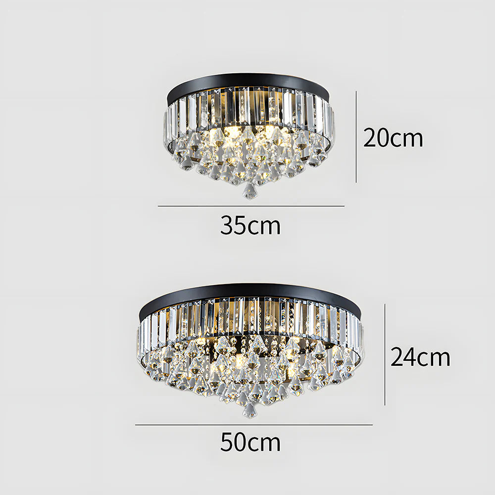 Moderna Luce da Soffitto Rotonda in Cristallo