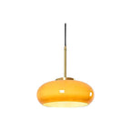 Lampada a Sospensione Moderno Retro Rotonda in Vetro Colorato con Rame Elettroplaccato 1 Luce