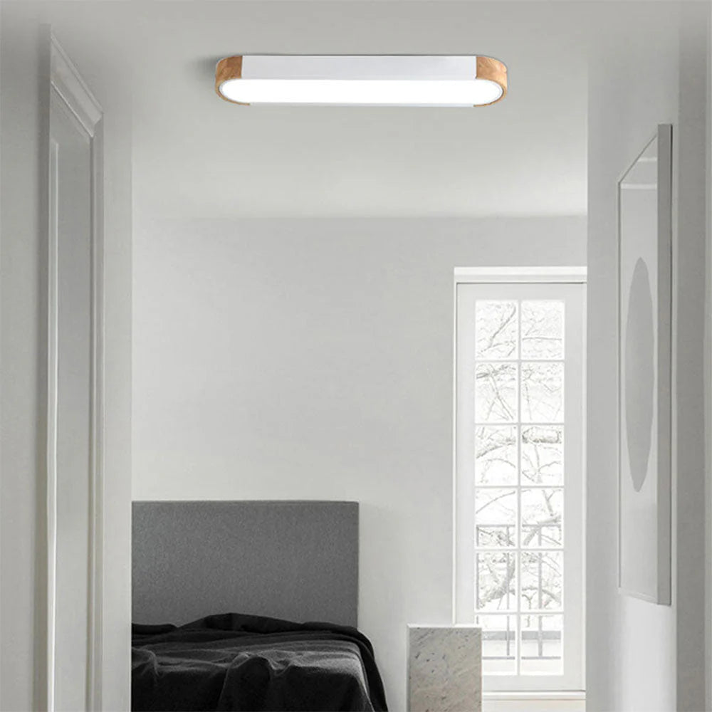 Lampada da soffitto metallica moderna a forma ovale allungata