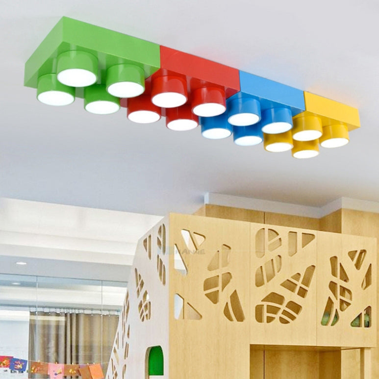 Plafoniera LED quadrata in ferro creativo contemporaneo per camera da letto
