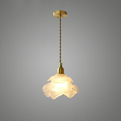 Lampada a sospensione LED 1 luce in vetro petalo vintage francese