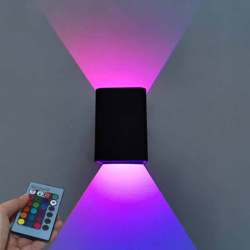 Lampada da parete moderna quadrata in alluminio LED RGB