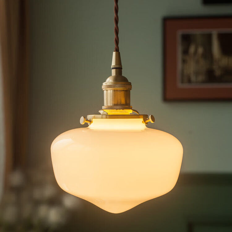 Lanterna Vintage Nordica Ottone Vetro 1-Luce Sospensione