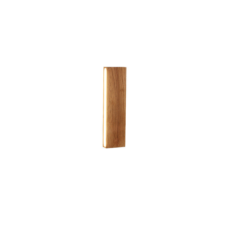 Lampada da parete LED a striscia in legno massello semplice