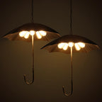 Lampadari a Ombrello in Ferro Industriale Contemporaneo da 5 Luci per Soggiorno