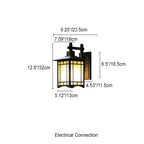 Lampada da parete a 1 luce a forma di padiglione cinese in alluminio solare impermeabile moderna