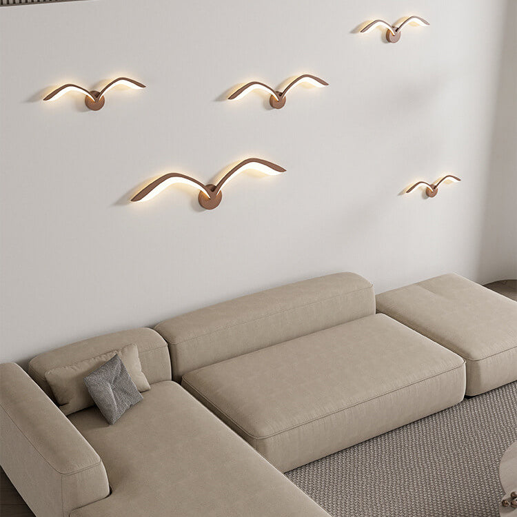 Lampada da parete LED in acrilico con gabbiano minimalista nordico