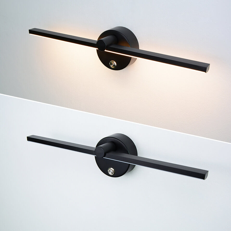 Lampada da parete a LED con specchio in alluminio lungo, stile minimalista nordico