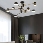 Moderno Minimalista Nero Oro Bilanciato 4-8 Luci Semi-Flussante