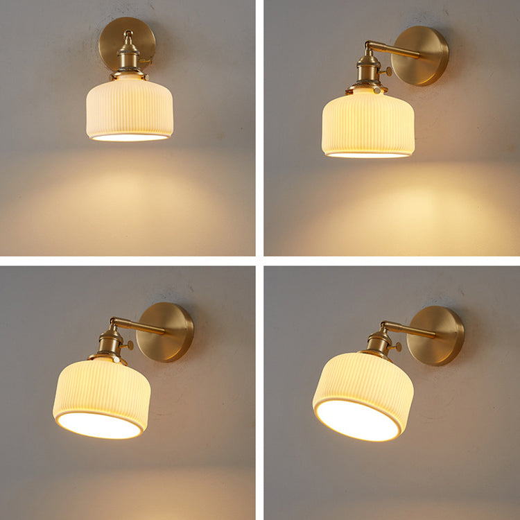 Lampada da parete a 1 luce in ceramica a strisce minimalista moderna