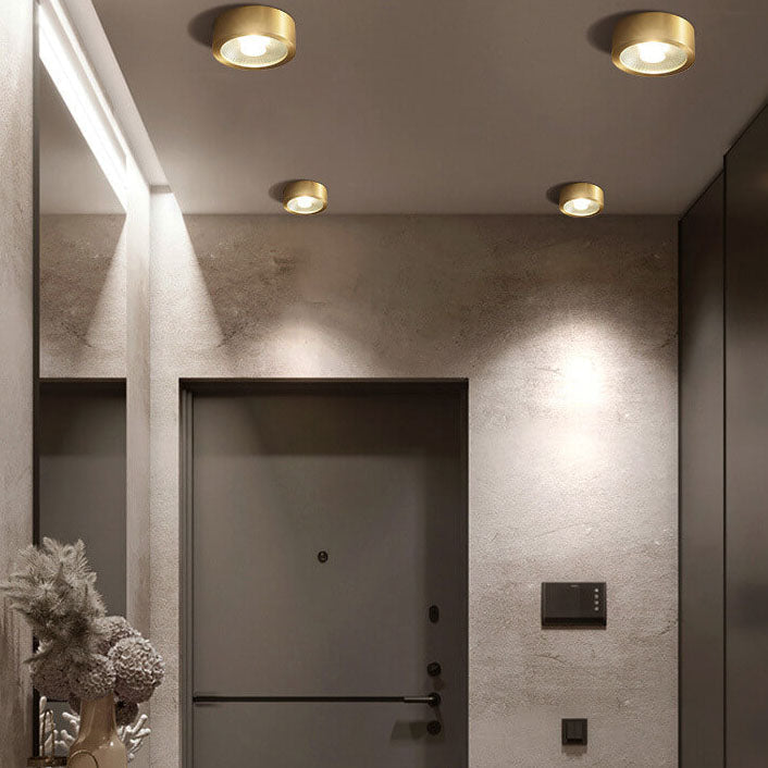 Luce a soffitto LED ultra-sottile in rame di lusso moderno per corridoio