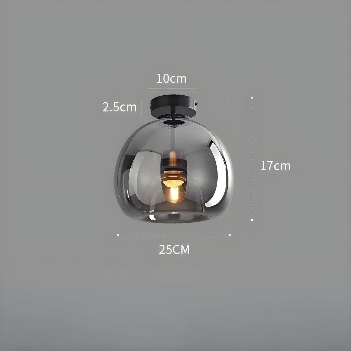 LustroCeil Light - Lampada da soffitto in vetro minimalista