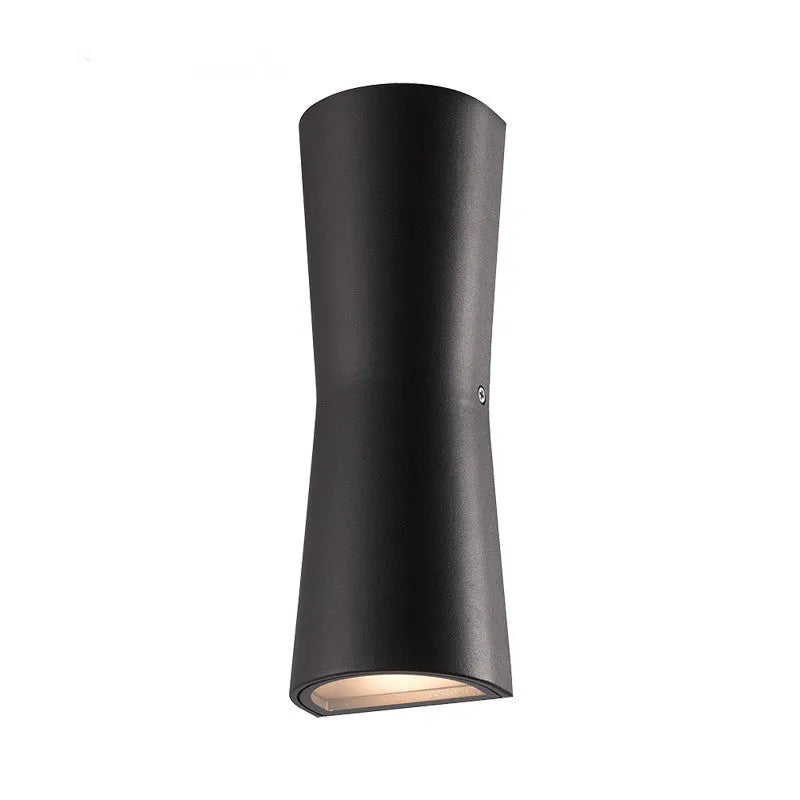 Lampada da Parete Esterno Minimalista Laxor in Metallo Impermeabile, Nero/Bianco