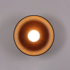 Applique da parete moderna minimalista rotonda in legno massello con 1 luce