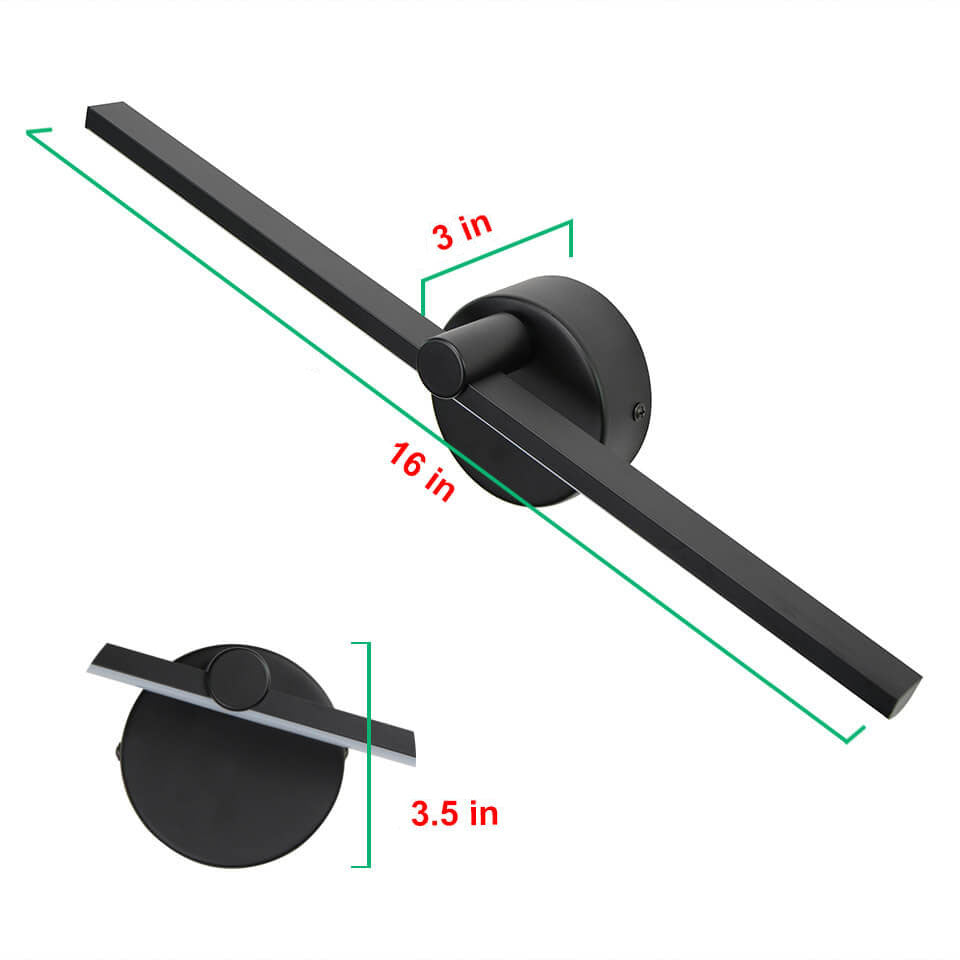 Lampada da parete a LED con specchio in alluminio lungo, stile minimalista nordico