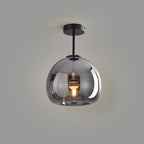 Lampada da soffitto semi-incassata in vetro e ferro a sfera, stile nordico contemporaneo, 1 luce per soggiorno
