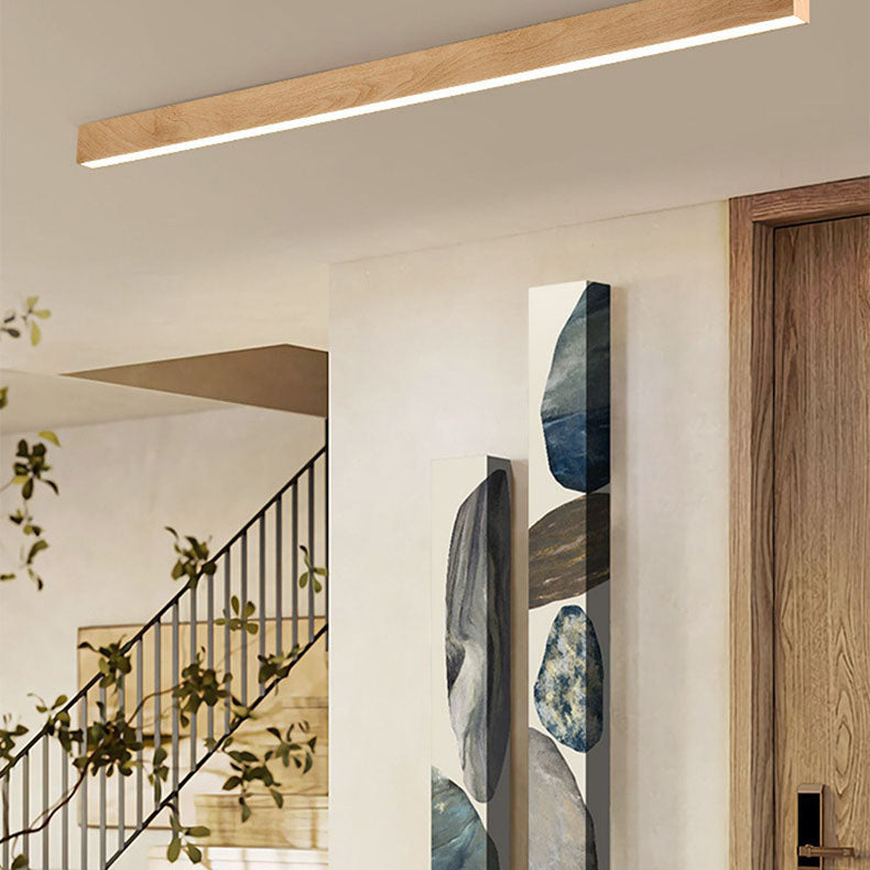 Moderna Lampada da Soffitto LED a Incasso in Alluminio con Venature di Legno
