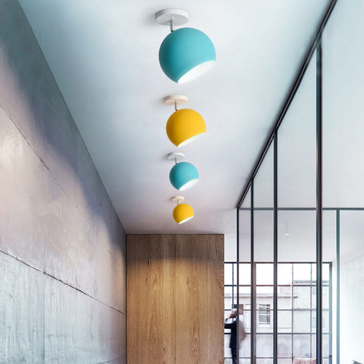Dome Macaron Nordico 1-Luce Semi-Incastro Lampada da Soffitto