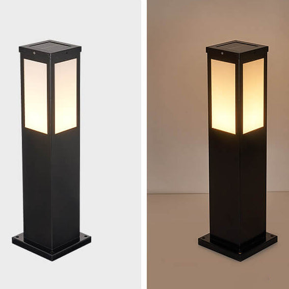 Lampada da Giardino Moderna a Colonna Quadrata Impermeabile per Esterni