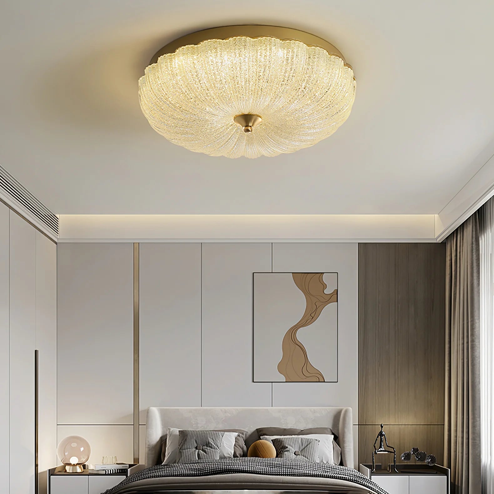 Lampada da soffitto in vetro rotonda elegante