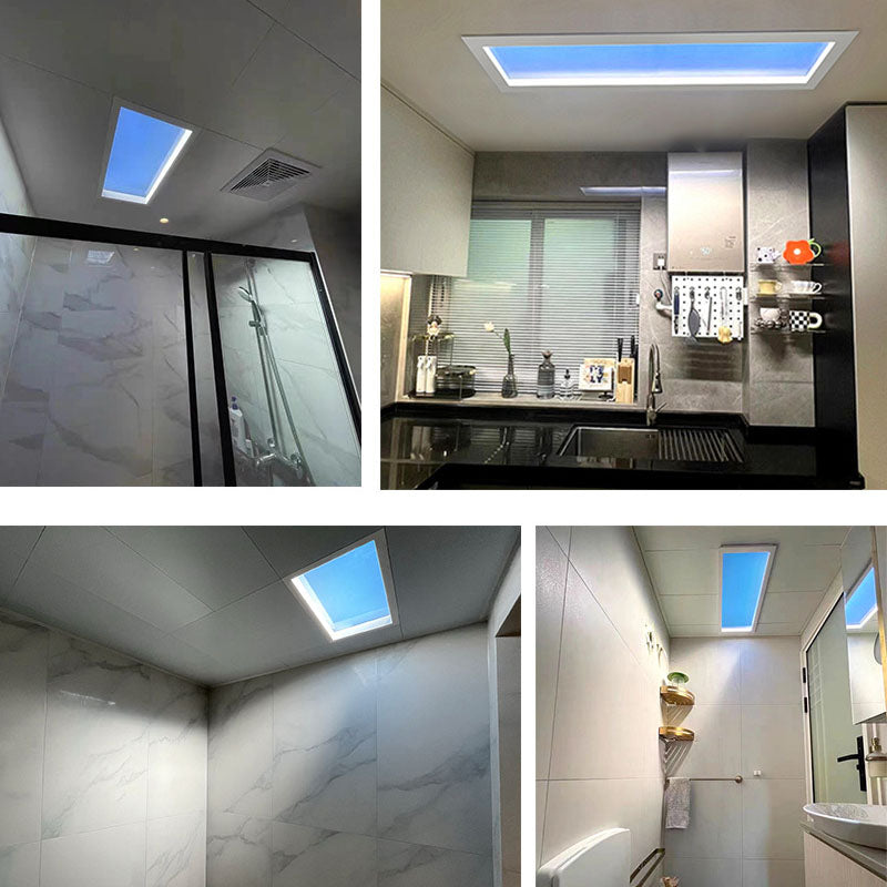 Moderna Lampada a Soffitto LED Metallica Minimalista Blu Cielo per Soggiorno