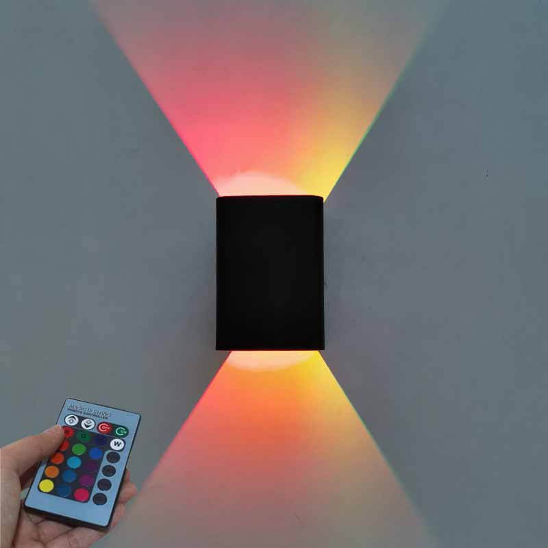 Lampada da parete moderna quadrata in alluminio LED RGB