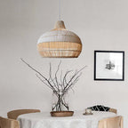 Lampada a Sospensione Classica Rotonda in Rattan