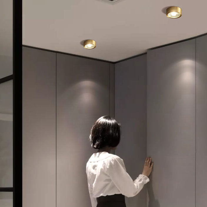 Luce a soffitto LED ultra-sottile in rame di lusso moderno per corridoio