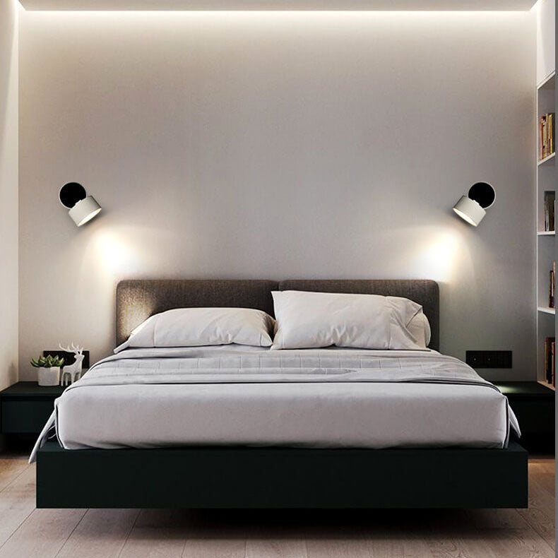 Lampada da parete LED rotonda in alluminio pieghevole e rotante minimalista moderna per soggiorno e camera da letto