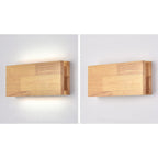 Lampada da Parete LED Rettangolare in Legno Wabi-sabi Giapponese