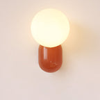 Soffitto a Parete in Resina Stile Macaron Minimalista Moderno con Sfera di Vetro 1 Luce