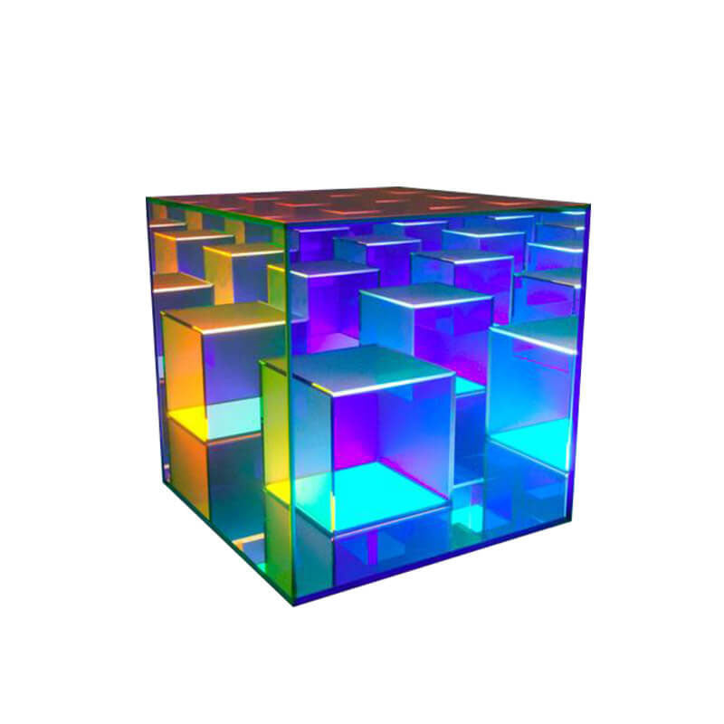Lampada da Tavolo LED Rubik's Cube RGB in Acrilico Moderno
