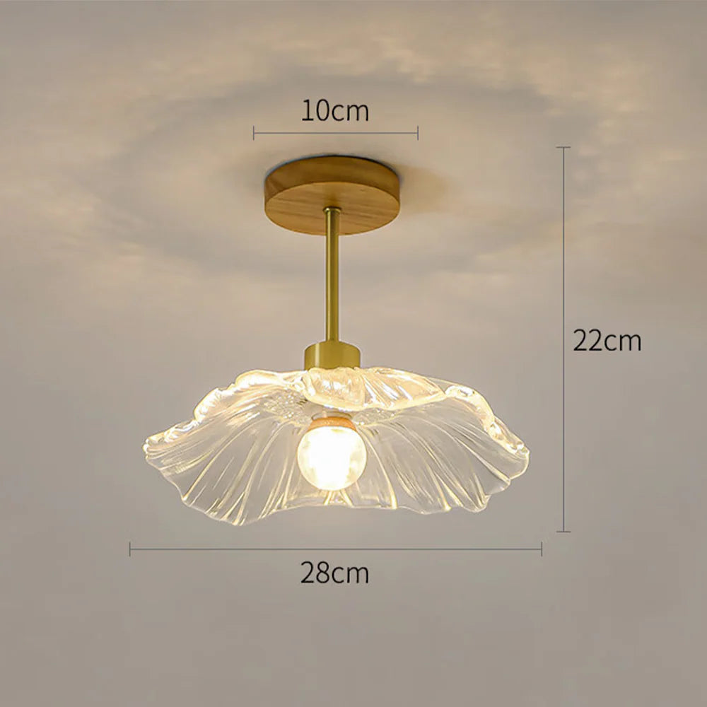 Lampada da soffitto in vetro a petalo elegante