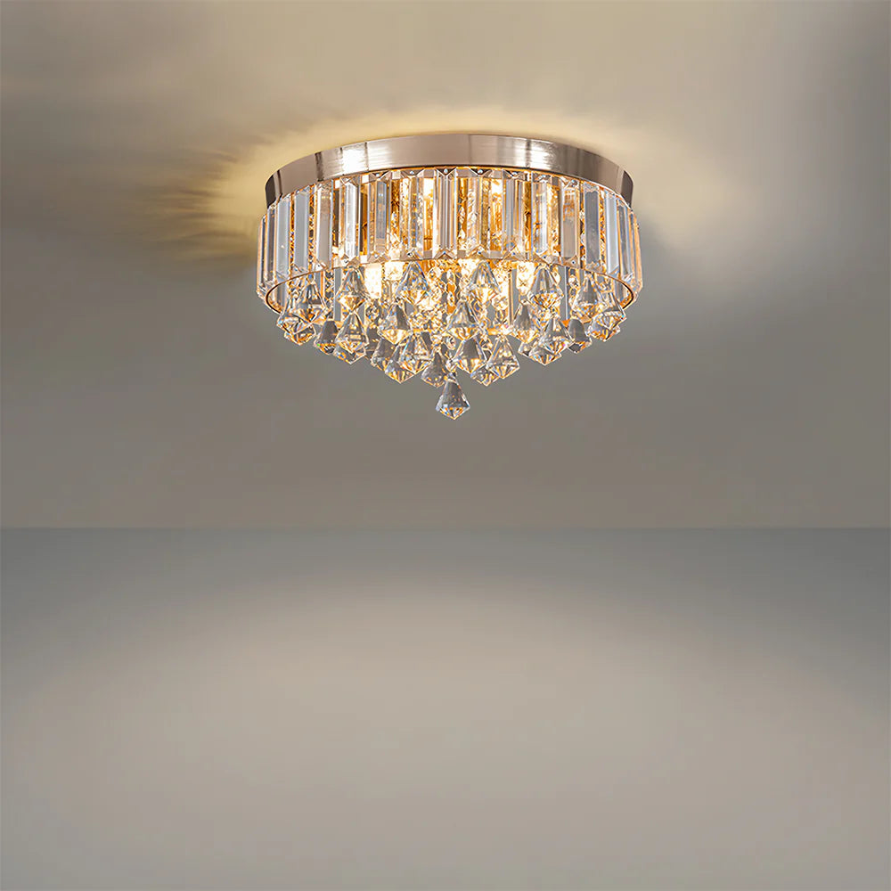 Moderna Luce da Soffitto Rotonda in Cristallo