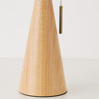 Lampada da Tavolo LED Minimalista Giapponese in Legno con Tessuto Pieghettato 1 Luce