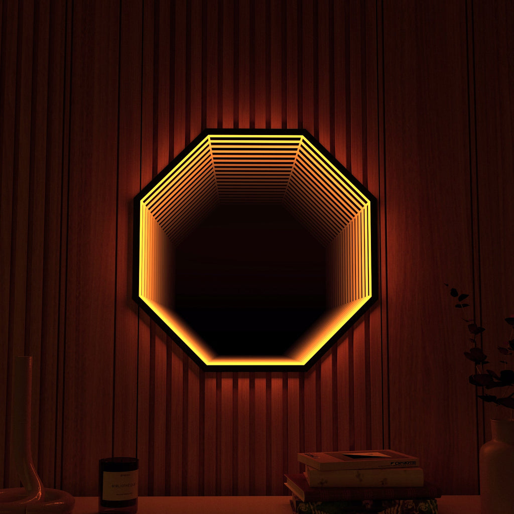Specchio Luminoso Ottagonale 3D