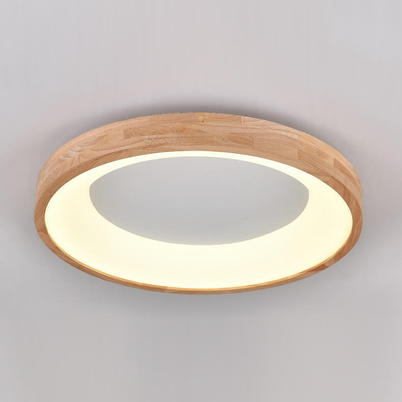 Lampada da soffitto a LED rotonda in legno log minimalista nordico
