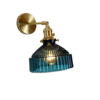 Lampada da Parete con Ombrello in Vetro a Cupola Nordica in Ottone con 1 Luce