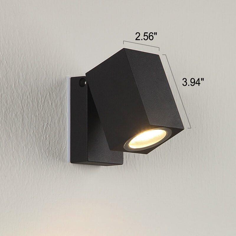 Faretto quadrato moderno da esterno impermeabile con angolo regolabile Lampada da parete LED da giardino