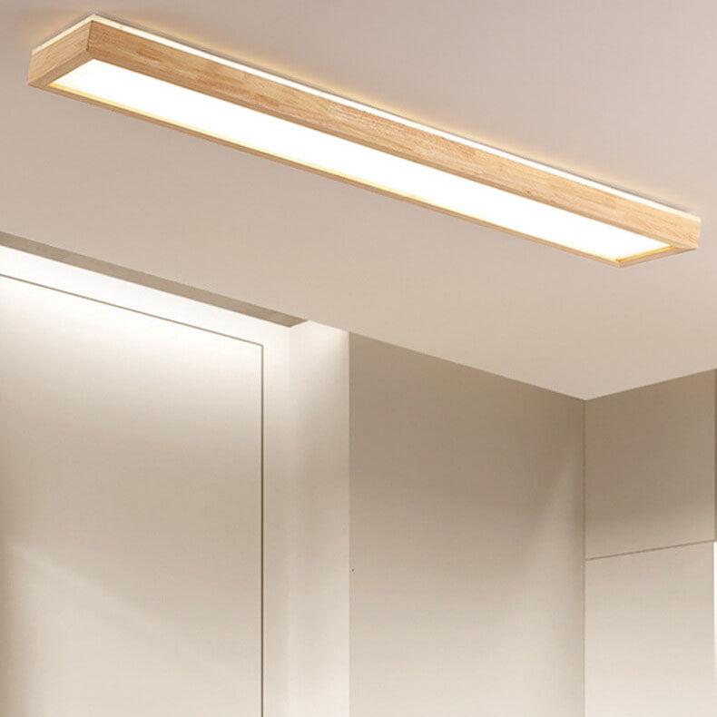 Lampada da soffitto LED rettangolare minimalista giapponese in noce