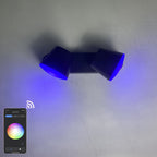 Applique da Esterno a LED Regolabile in Alluminio Industriale Contemporaneo con Doppia Testa Impermeabile per Patio