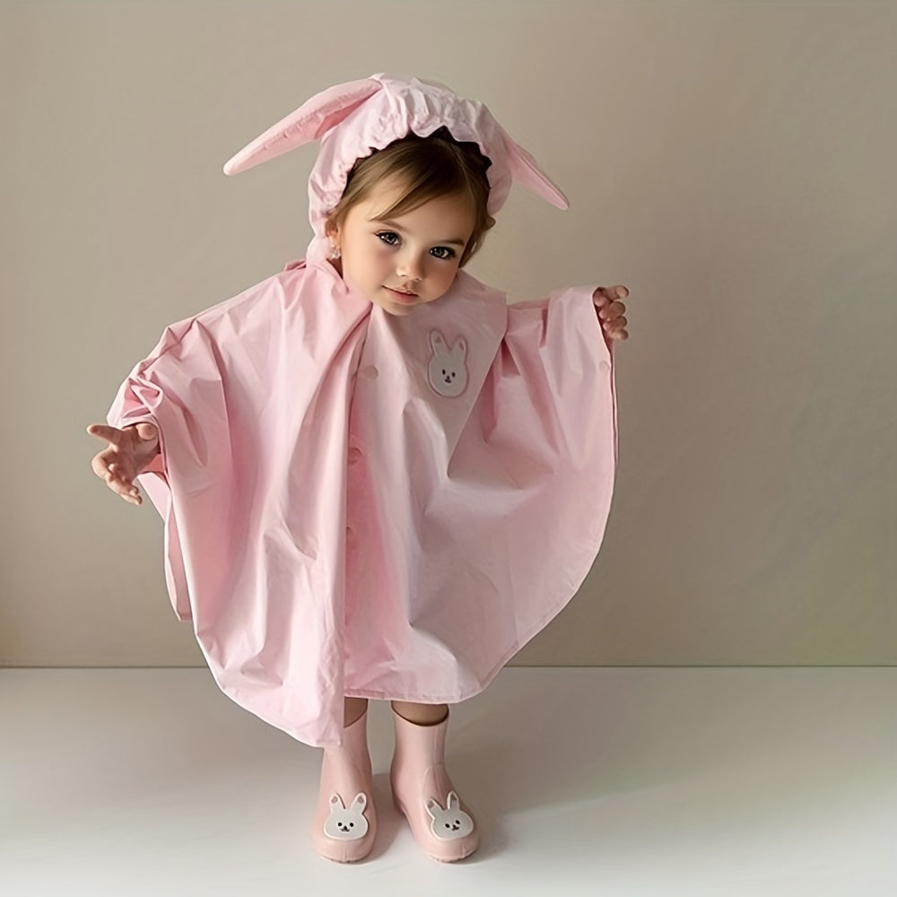 Giacca da Pioggia per Bambini con Cappuccio – Giacca Impermeabile con Stampa di Orso o Coniglio