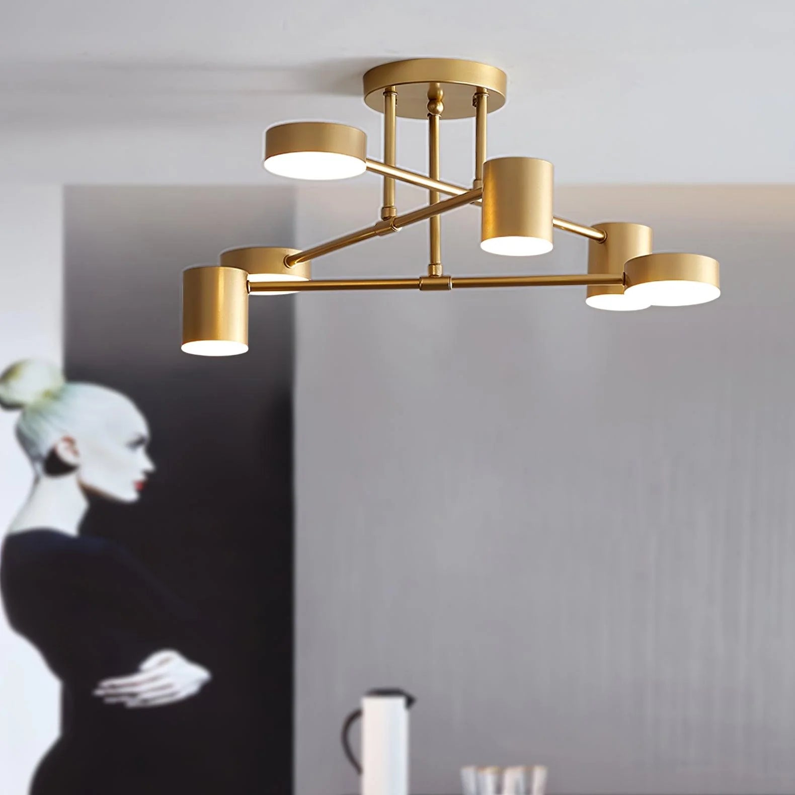 Nuova Luce da Soffitto Geometrica in Metallo