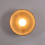 Applique da parete moderna minimalista rotonda in legno massello con 1 luce