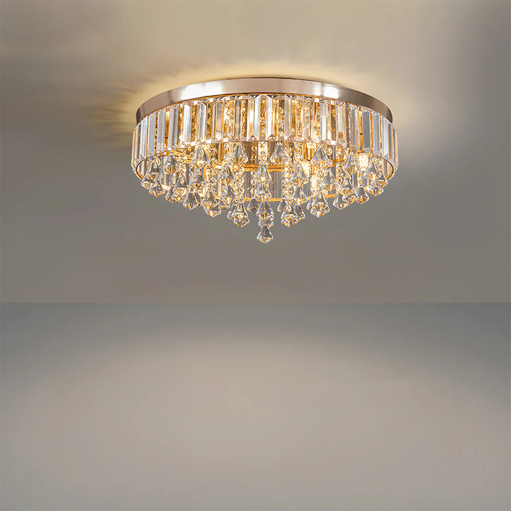 Moderna Luce da Soffitto Rotonda in Cristallo