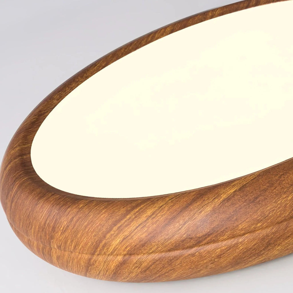 Lampada da soffitto circolare classica ispirata al legno